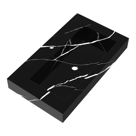 BRAUER Coral wastafel 80 met 1 spoelbak en 1 kraangat marmerlook Nero Marquina WT-CA801NM