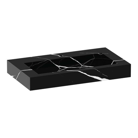 BRAUER Coral wastafel 80 met 1 spoelbak en 1 kraangat marmerlook Nero Marquina WT-CA801NM