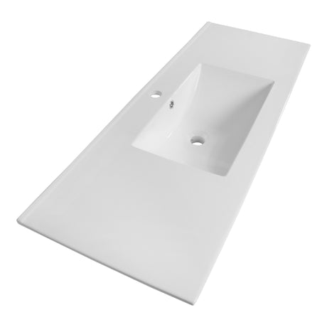 BRAUER Frost wastafel 120-1 met 1 spoelbak en 1 kraangat keramiek hoogglans wit WT-FR120-11HW