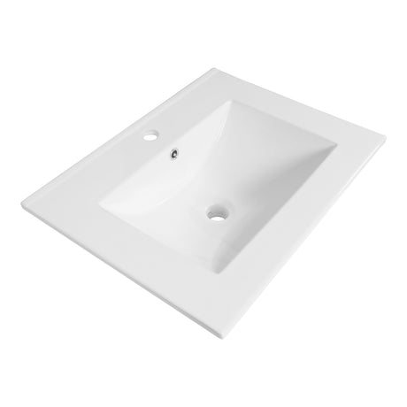 BRAUER Frost wastafel 60 met 1 spoelbak en 1 kraangat keramiek hoogglans wit WT-FR601HW
