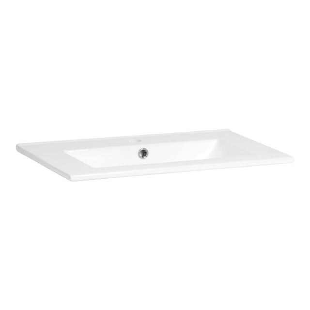 BRAUER Frost wastafel ondiep 60 met 1 spoelbak en 1 kraangat keramiek hoogglans wit WT-FRO601HW