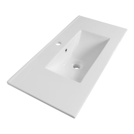 BRAUER Frost wastafel ondiep 80 met 1 spoelbak en 1 kraangat keramiek hoogglans wit WT-FRO801HW