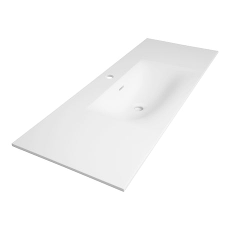 BRAUER Glacier wastafel 120-1 met 1 spoelbak en 1 kraangat fine stone mat wit WT-GL120-11MW