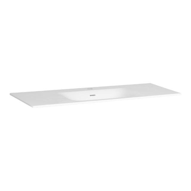 BRAUER Glacier wastafel 120-1 met 1 spoelbak en 1 kraangat fine stone mat wit WT-GL120-11MW