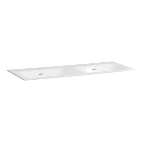 BRAUER Glacier wastafel 120-2 met 2 spoelbakken en 2 kraangaten fine stone hoogglans wit WT-GL120-22HW