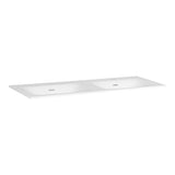 BRAUER Glacier wastafel 120-2 met 2 spoelbakken en 2 kraangaten fine stone mat wit WT-GL120-22MW