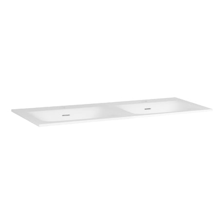 BRAUER Glacier wastafel 120-2 met 2 spoelbakken en 2 kraangaten fine stone mat wit WT-GL120-22MW