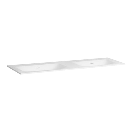 BRAUER Glacier wastafel 140 met 2 spoelbakken en 0 kraangaten fine stone mat wit WT-GL1400MW