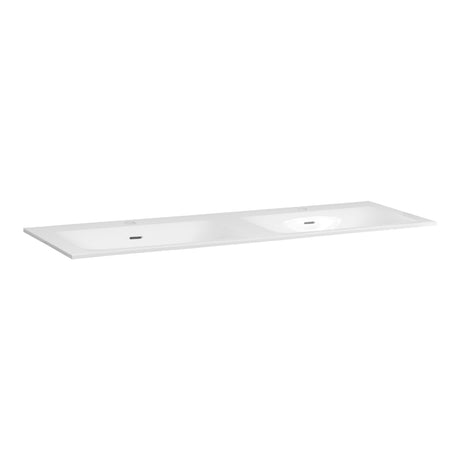 BRAUER Glacier wastafel 140 met 2 spoelbakken en 2 kraangaten fine stone hoogglans wit WT-GL1402HW
