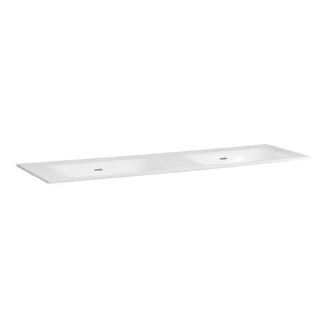 BRAUER Glacier wastafel 160 met 2 spoelbakken en 0 kraangaten fine stone hoogglans wit WT-GL1600HW