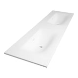 BRAUER Glacier wastafel 160 met 2 spoelbakken en 0 kraangaten fine stone mat wit WT-GL1600MW