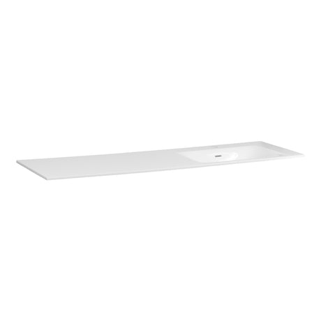 BRAUER Glacier wastafel asymmetrisch 160 met 1 spoelbak rechts en 0 kraangaten fine stone mat wit WT-GL1600RMW