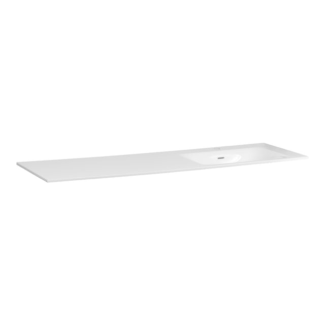 BRAUER Glacier wastafel asymmetrisch 160 met 1 spoelbak rechts en 0 kraangaten fine stone mat wit WT-GL1600RMW