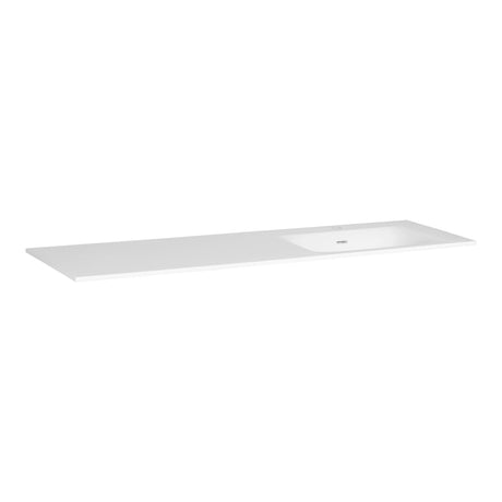 BRAUER Glacier wastafel asymmetrisch 160 met 1 spoelbak rechts en 1 kraangat fine stone mat wit WT-GL1601RMW