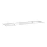 BRAUER Glacier wastafel 200 met 2 spoelbakken en 2 kraangaten fine stone hoogglans wit WT-GL2002HW