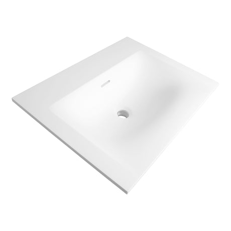 BRAUER Glacier wastafel 60 met 1 spoelbak en 0 kraangaten fine stone mat wit WT-GL600MW