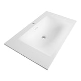 BRAUER Glacier wastafel 80 met 1 spoelbak en 1 kraangat fine stone mat wit WT-GL801MW