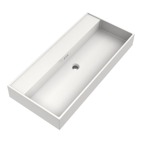 BRAUER Gravity wastafel 100 met 1 spoelbak en 0 kraangaten mineraalmarmer zijdeglans wit WT-GV1000ZW