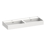BRAUER Gravity wastafel 120-2 met 2 spoelbakken en 2 kraangaten mineraalmarmer zijdeglans wit WT-GV120-22ZW