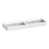 BRAUER Gravity wastafel 140 met 2 spoelbakken en 0 kraangaten mineraalmarmer zijdeglans wit WT-GV1400ZW