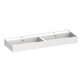 BRAUER Gravity wastafel 140 met 2 spoelbakken en 2 kraangaten mineraalmarmer zijdeglans wit WT-GV1402ZW