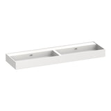 BRAUER Gravity wastafel 160 met 2 spoelbakken en 0 kraangaten mineraalmarmer zijdeglans wit WT-GV1600ZW