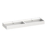 BRAUER Gravity wastafel 160 met 2 spoelbakken en 2 kraangaten mineraalmarmer zijdeglans wit WT-GV1602ZW