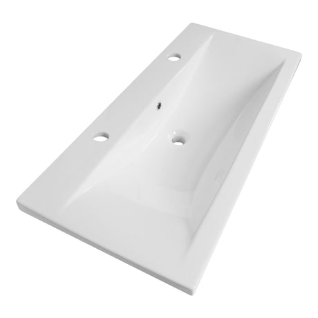 BRAUER Halo wastafel 100 met 1 spoelbak en 2 kraangaten keramiek hoogglans wit WT-HA1002HW