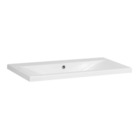 BRAUER Halo wastafel 80 met 1 spoelbak en 0 kraangaten keramiek hoogglans wit WT-HA800HW