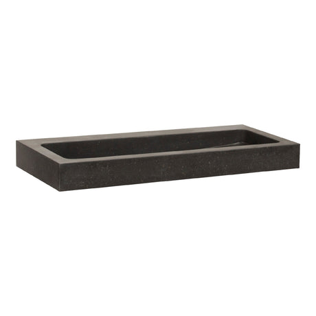 BRAUER Lava wastafel 100 met 1 spoelbak en 0 kraangaten natuursteen basalt antraciet WT-LA1000AN