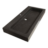 BRAUER Lava wastafel 100 met 1 spoelbak en 1 kraangat natuursteen basalt antraciet WT-LA1001AN