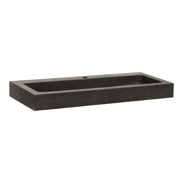 BRAUER Lava wastafel 100 met 1 spoelbak en 1 kraangat natuursteen basalt antraciet WT-LA1001AN