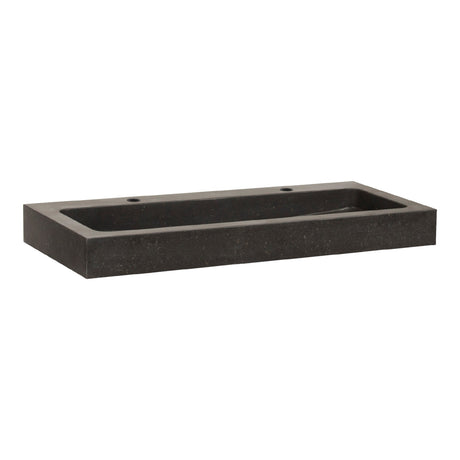BRAUER Lava wastafel 100 met 1 spoelbak en 2 kraangaten natuursteen basalt antraciet WT-LA1002AN