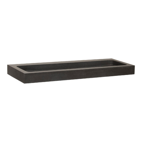 BRAUER Lava wastafel 120-1 met 1 spoelbak en 0 kraangaten natuursteen basalt antraciet WT-LA120-10AN