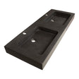 BRAUER Lava wastafel 120-2 met 2 spoelbakken en 2 kraangaten natuursteen basalt antraciet WT-LA120-22AN