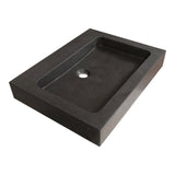 BRAUER Lava wastafel 60 met 1 spoelbak en 0 kraangaten natuursteen basalt antraciet WT-LA600AN