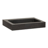 BRAUER Lava wastafel 60 met 1 spoelbak en 0 kraangaten natuursteen basalt antraciet WT-LA600AN