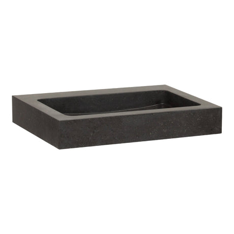 BRAUER Lava wastafel 60 met 1 spoelbak en 0 kraangaten natuursteen basalt antraciet WT-LA600AN