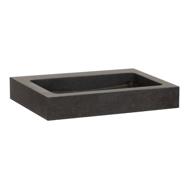 BRAUER Lava wastafel 60 met 1 spoelbak en 0 kraangaten natuursteen basalt antraciet WT-LA600AN