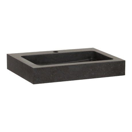 BRAUER Lava wastafel 60 met 1 spoelbak en 1 kraangat natuursteen basalt antraciet WT-LA601AN