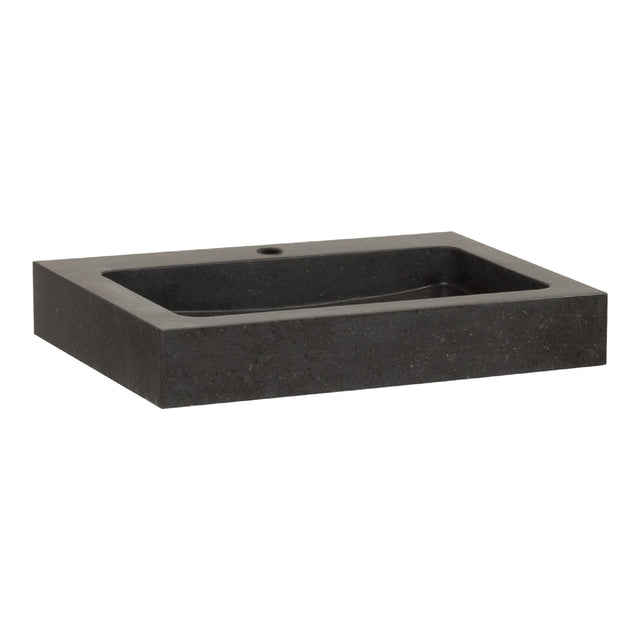 BRAUER Lava wastafel 60 met 1 spoelbak en 1 kraangat natuursteen basalt antraciet WT-LA601AN