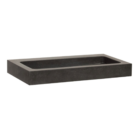 BRAUER Lava wastafel 80 met 1 spoelbak en 0 kraangaten natuursteen basalt antraciet WT-LA800AN