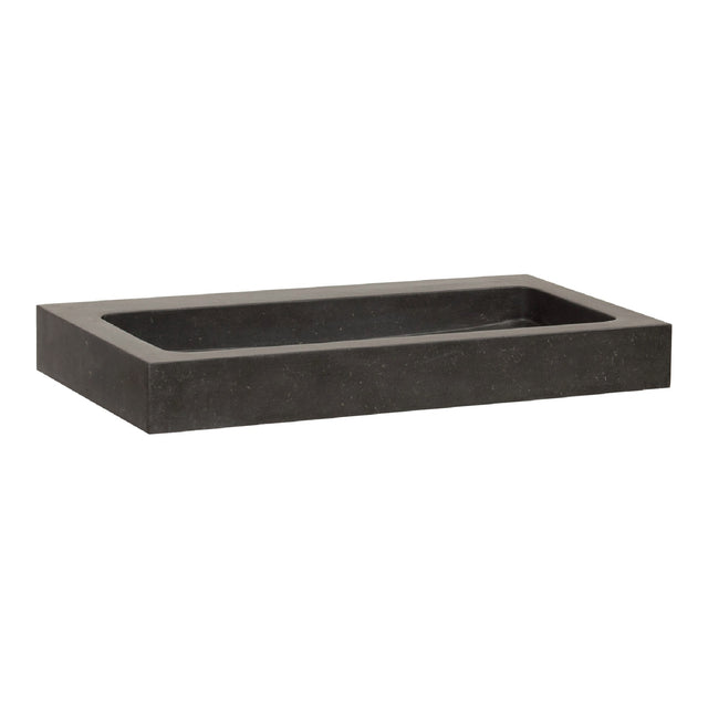 BRAUER Lava wastafel 80 met 1 spoelbak en 0 kraangaten natuursteen basalt antraciet WT-LA800AN