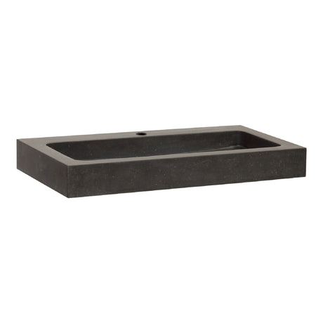 BRAUER Lava wastafel 80 met 1 spoelbak en 1 kraangat natuursteen basalt antraciet WT-LA801AN