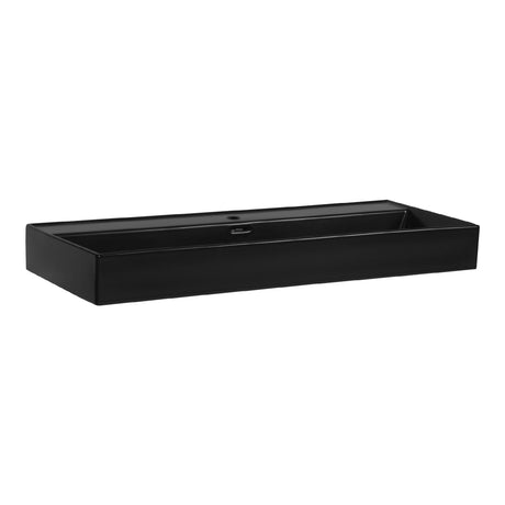 BRAUER Lunar wastafel 100 met 1 spoelbak en 1 kraangat keramiek mat zwart WT-LU1001MZ