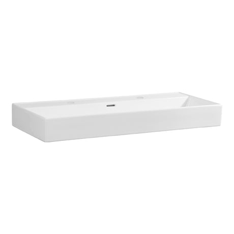 BRAUER Lunar wastafel 100 met 1 spoelbak en 2 kraangaten keramiek hoogglans wit WT-LU1002HW