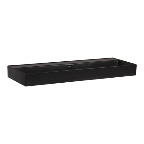 BRAUER Lunar wastafel 120-1 met 1 spoelbak en 0 kraangaten keramiek mat zwart WT-LU120-10MZ