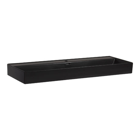 BRAUER Lunar wastafel 120-1 met 1 spoelbak en 1 kraangat keramiek mat zwart WT-LU120-11MZ