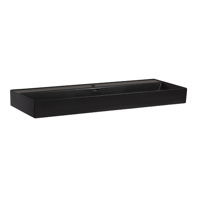 BRAUER Lunar wastafel 120-1 met 1 spoelbak en 1 kraangat keramiek mat zwart WT-LU120-11MZ