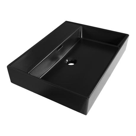 BRAUER Lunar wastafel 60 met 1 spoelbak en 0 kraangaten keramiek mat zwart WT-LU600MZ